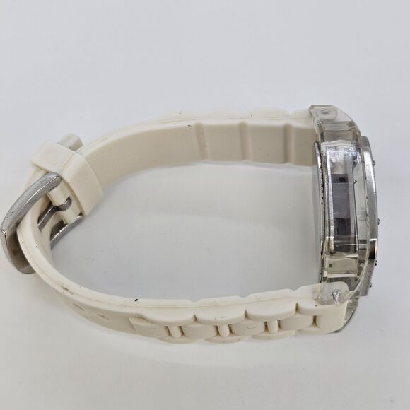 35MM Women's‎ Square Watch White Dial White Plastic Bands New Battery - Picture 10 of 11